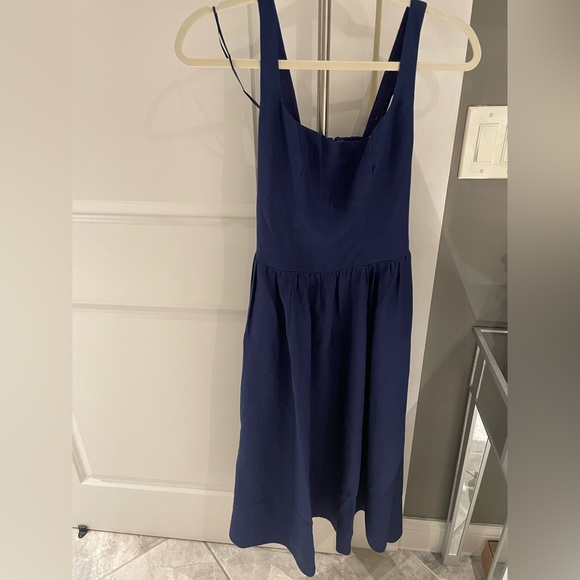 Reformation Women’s Navy Blue Janu Linen Midi Dress Sz 0 NWT - Picture 5 of 6